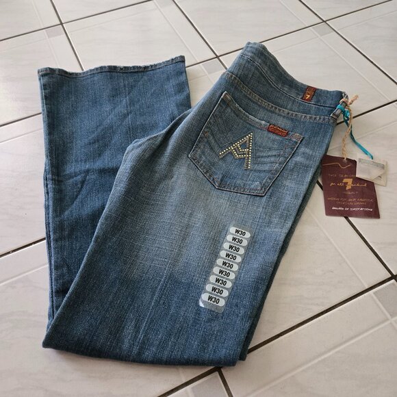 7 For All Mankind Denim - NWT 7 For All Mankind A Pocket Swarovski Crystal Bootcut Jeans 30